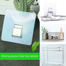 1*Double-Side Self-Adhesive Wall Mounted Hook Punch 7*7cm Hanger J3U7 UK G5G0