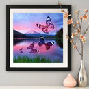 5D DIY Diamond Painting Butterfly Lake Full Round Drill Embroidery Craft Ki
