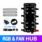 1 To 8 Multi Way RGB PWM HUB Splitter for PC Fan 12V/4 Pin LED Light Adapter