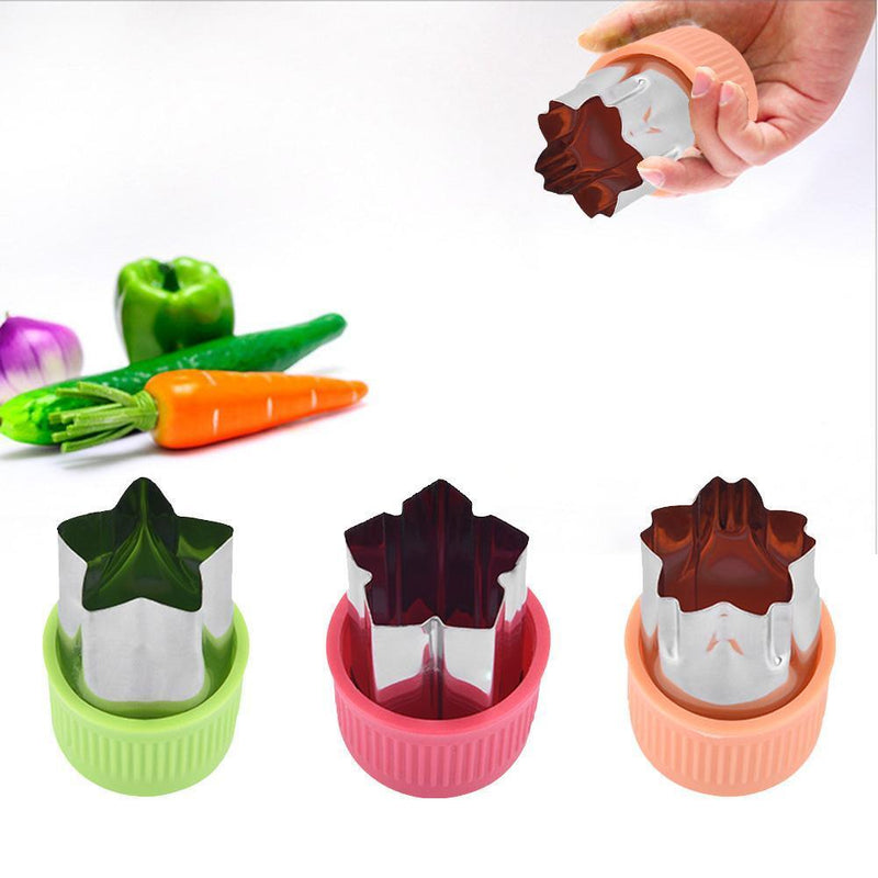 3pcs Star Heart Rabbit Shape Vegetables Cutter Cooking Baking Molds (A)