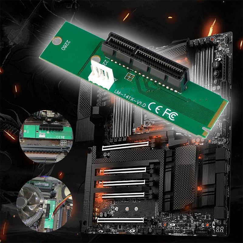 2pcs NGFF M2 to PCI-e 4x Slot Riser Cards M Key M.2 to PCI Express Adapter