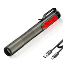 Emergency Medical Portable LED Flashlight Type-C Charging Torch Clip Pocket Lamp