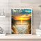 5D DIY Diamond Painting Beach Sunrise Round Drill Art Picture Rhinestone Deco