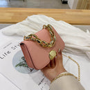 Designer Women Chain PU Leather Shoulder Crossbody Bag Mini Handbag (Pink)