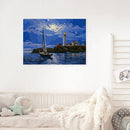 50x40cm Colorful DIY Paint By Number Kit Lighthouse Ship Abstract Decor Gift Art