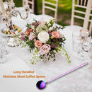Long Handle Spoon Stainless Steel Coffee Scoop Dessert Teaspoon (Colorful) Newly