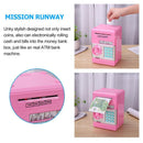 Automatic Electronic Piggy Bank ATM Password Money Box Saving Box (Pink)