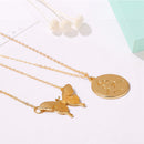 Multi-layer Pendant Necklace Women Butterfly Slices Chain Choker Jewelry Newly