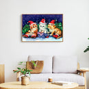 Handmade Christmas Cat 5D DIY Full Round Drill Drawing Kit Diamond Painting Gift