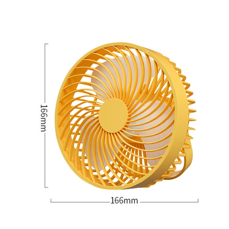 2 in 1 Desktop Cooling Fan LED Night Light Camping Travel Mute Tent Ceiling F