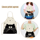 Cartoon Cat Kitchen Cotton Linen Apron Home Cooking Baking Bibs Pinafore