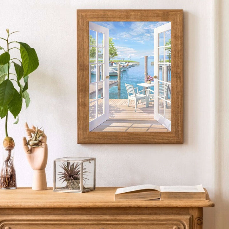 Drawing Paintwork Outside Door Seascape Home Room Decor 40x50cm Without Frame