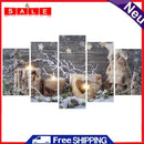 11CT Full Cross Stitch Christmas DIY 5 Panels Printed Wall Art Crafts Home Decor