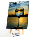 Painting By Numbers Kit DIY Glass Scenery Canvas Oil Art Picture Home Decor