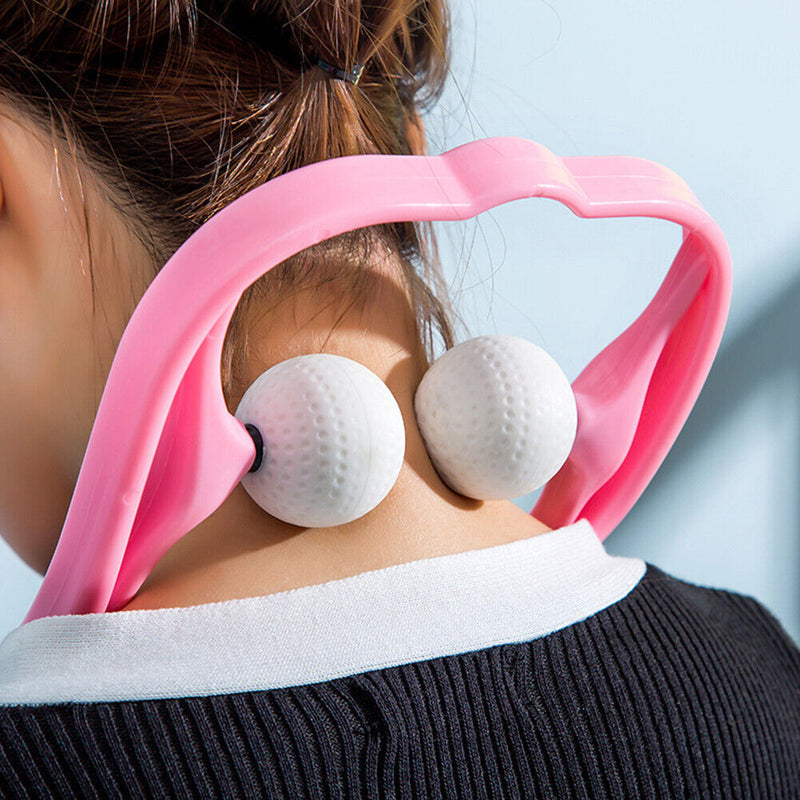 Hand Roller Massage Neck Shoulder Dual Trigger Point Self Massager Health Care