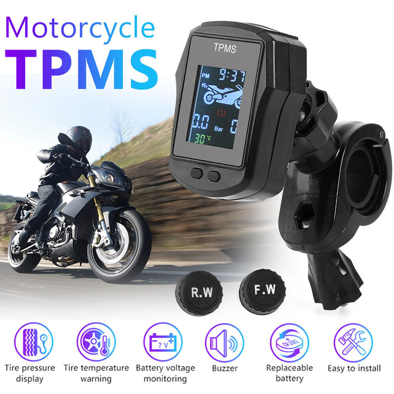 Waterproof Motorcycle TPMS Tire Pressure Monitoring System with External Sensors