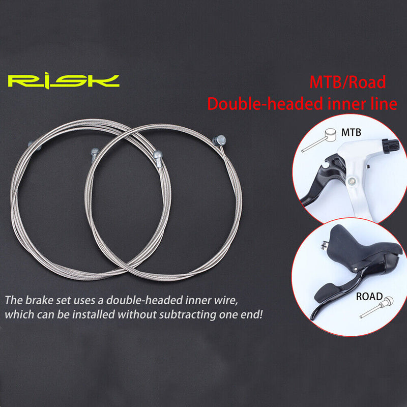 RISK Bicycle Shift Cable Set for MTB Bike Derailleur Wire Tube Line (Black)