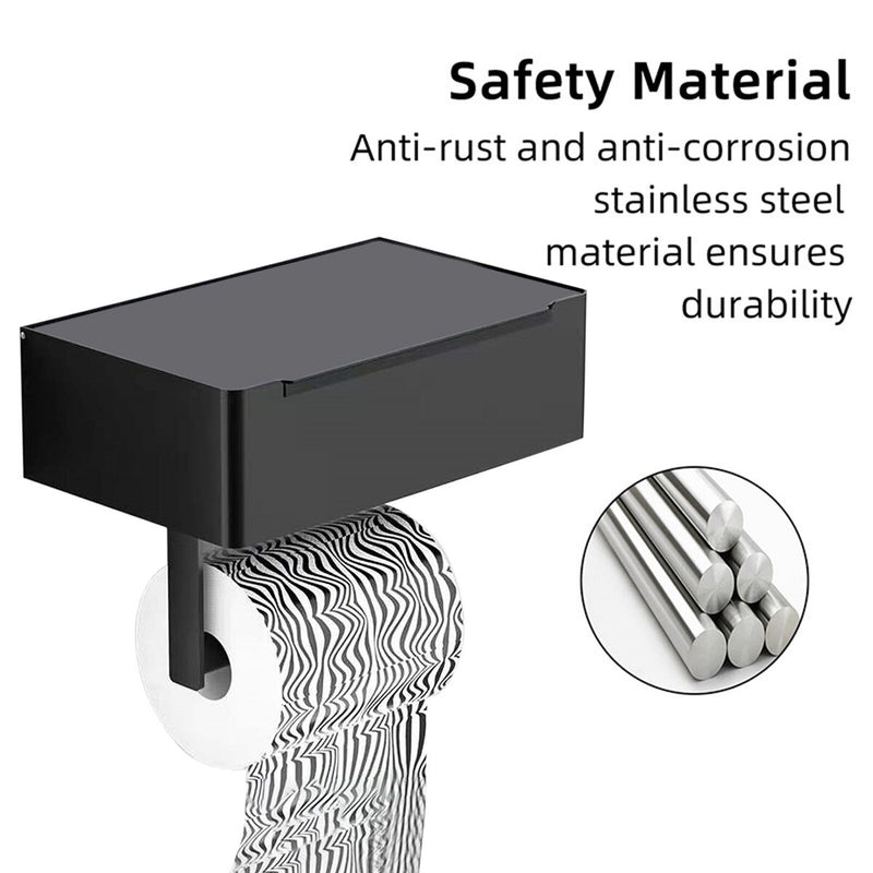 Paper Holder & Wipe Dispenser Durable Bathroom Paper Storage Shelf (A)