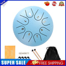 Ethereal 6 inch Steel Tongue Hand Pan Drum Tank 8 Tones with Mallets (Blue)