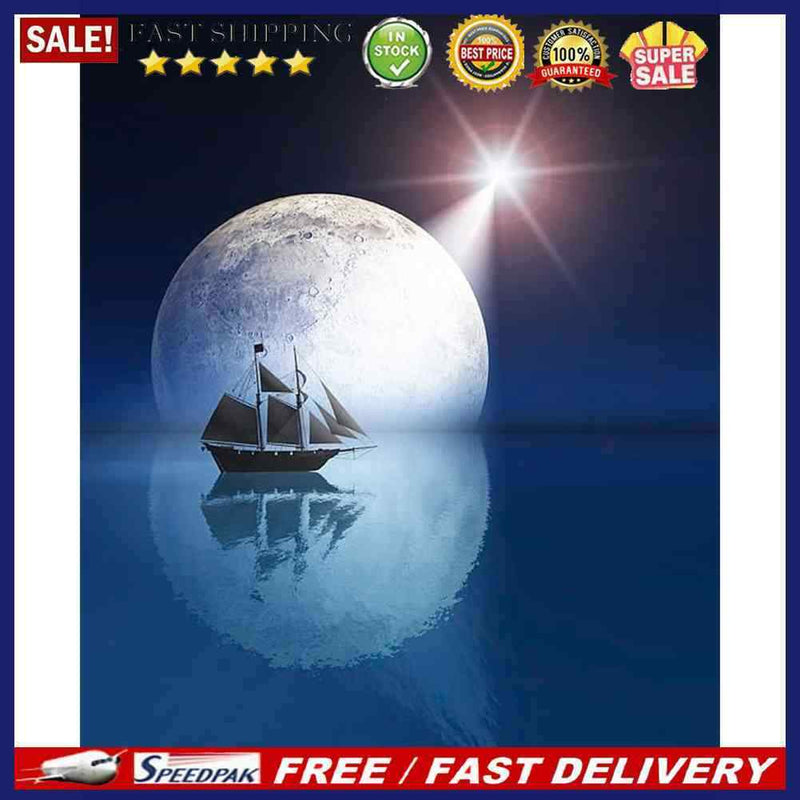 Sea Moon Oil Paint By Numbers Kit DIY Drawing Picture for Adults Home Decoration