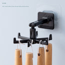 360 Rotatable Kitchen Hooks Organizer Wardrobe Home Hanger Racks (Black) Newly