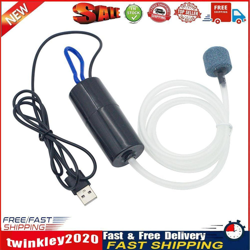 Aquarium Oxygen Air Pump Fish Tank Silent Air Compressor Aerator (Black) Newly
