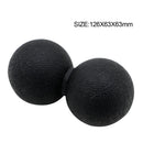 TPE Lacrosse Ball Fitness Peanut Ball  Relax Yoga Exercise Massage(Black)
