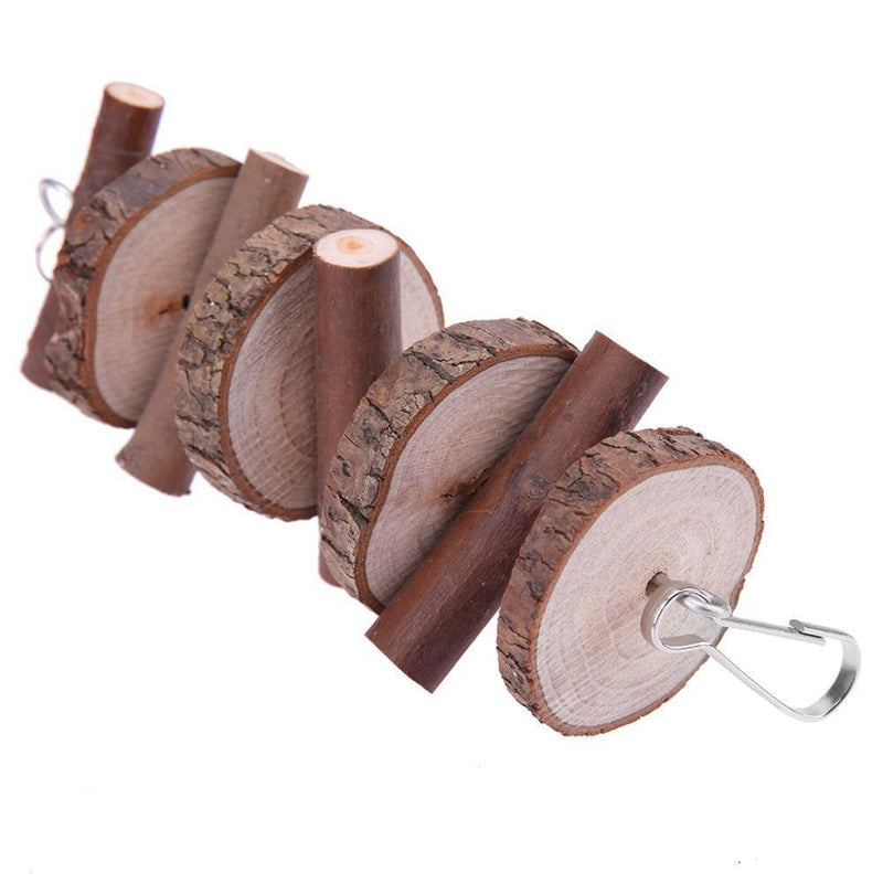 Wood String Bell Toys for Pet Bird Parrots Play Bite Hanging Cage Accessory