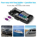 Everpert Car Stereo Fuse Holder/Distributor, 4-Way Fuse Box