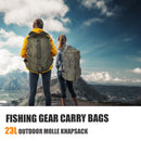 Large Fishing Tackle Backpack Cylindrical Fishing Gear Bags (Army Green) Newly