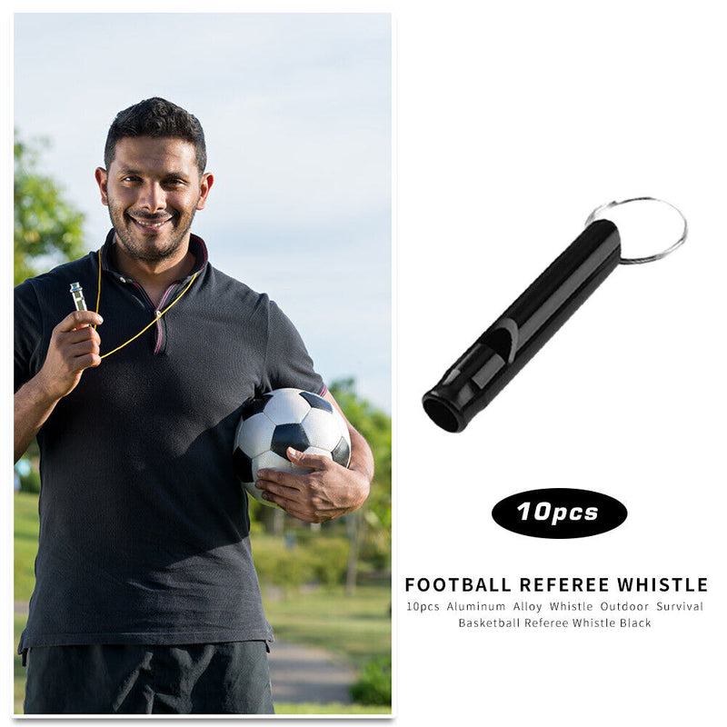 10pcs Aluminum Alloy Whistle Outdoor Survival Basketball Referee Whistle Bl