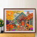 Autumn Courtyard Dog 5D DIY Diamond Painting Kits Full Round Drill Wall Decor
