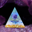 Orgonite Pyramid Peridot Chakra Healing Crystal Energy Generator Craft (C) Newly