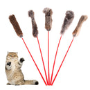 5pcs Funny Elastic Plastic Long Rod Colorful Plush Spring Teach Cat