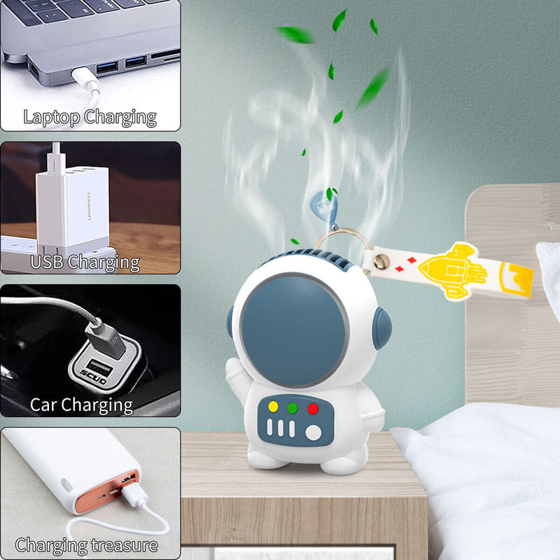 #A Portable Spaceman Bladeless Fan USB Rechargeable Battery & Anti-slip Handles
