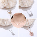 Clavicle Chain Japanese and Korean-Style Heart Titanium Steel Necklace Bow-knot