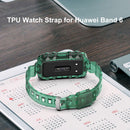 TPU Transparent Strap for HUAWEI HONOR Band 6 Soft Wristband Belt (Green) Newly