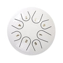 Ethereal 6 inch Steel Tongue Hand Pan Drum 8 Tones with Mallets (White) Newly