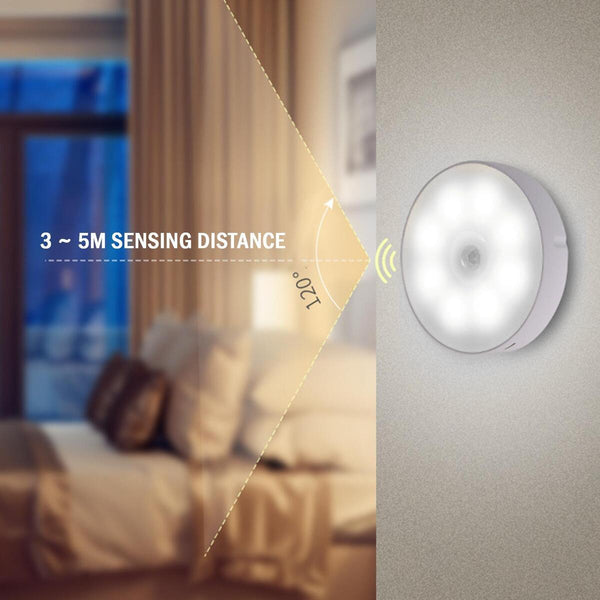 8Led Motion Sensor Light Wall Cabinet Stair Night Lamp Chargeable Lamp Lights_