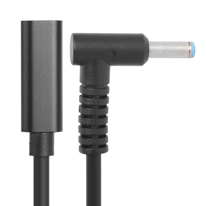 PD USB C Female to Right Angle DC Connector Adapter for Laptop (4.0x1.35mm)