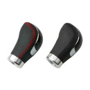 5/6 Speed 3 Cap Black PU Leather Manual Car Gear Shift Shifter Lever Knobs Q9C6