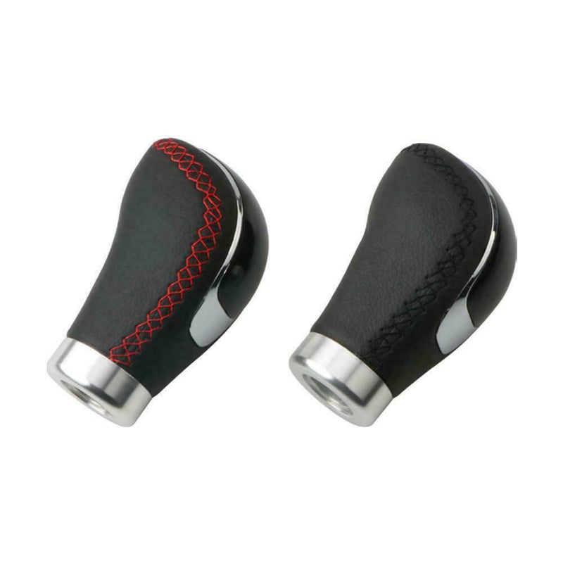 5/6 Speed 3 Cap Black PU Leather Manual Car Gear Shift Shifter Lever Knobs Q9C6