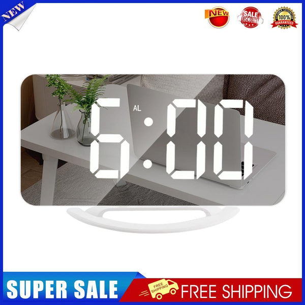 LED Mirror Wake Up Clock Electronic Auto Photosensitive Alarm Clock (A)