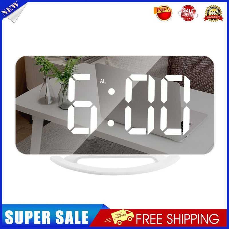 LED Mirror Wake Up Clock Electronic Auto Photosensitive Alarm Clock (A)