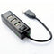 Portable USB HUB Splitter with Switcher 4 USB 2.0 Extension Adapter (Black)