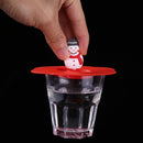 Torx Silicone Cup Cover Heat-resistant Reusable Cartoon Lid (Red Snowman)
