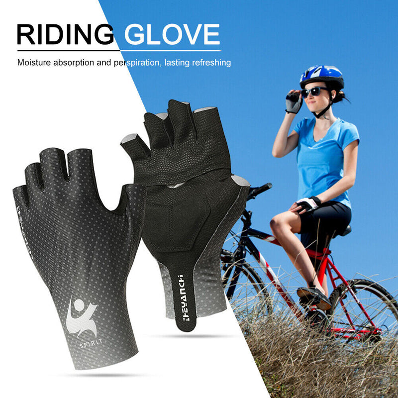 Half Finger Gloves Summer Sports Cycling Gloves for Men Women (Black M) Newly