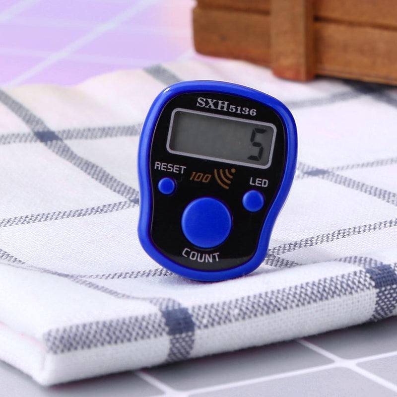 Mini Stitch Marker Row Finger Counter LCD Digital Hand Tally (Dark Blue)
