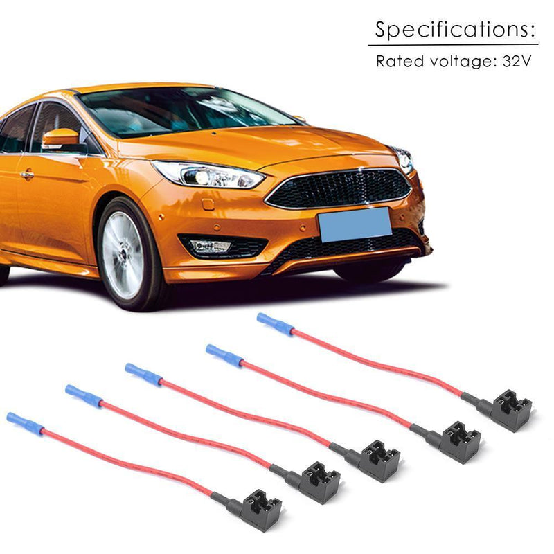 5 Pack Mini Size Car Fuse Tap Adapter Kit Add-a-Circuit Fuse Holder w/ 15A Fuse