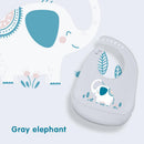 Cartoon Silicone Kids Bib Waterproof Baby Feeding Adjustable Apron (Grey) Newly